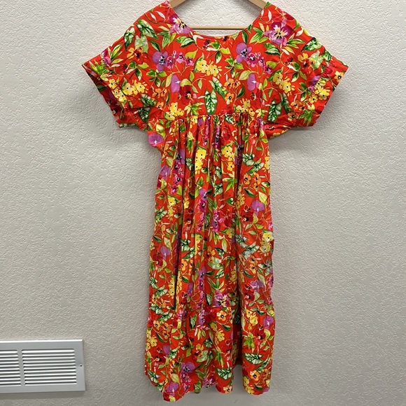 Go Softly Bright Colored Floral Porch Dress M - Picture 6 of 7